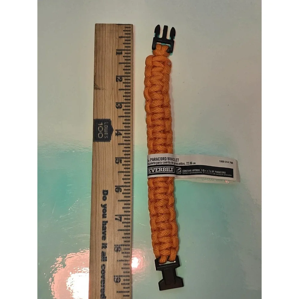 Everbilt Paracord Survival Bracelet Orange‎ Adjustable NWT Outdoor Gear